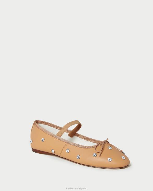 femmes Loeffler Randall caramel/cristal ballerines Léonie chaussures 8HL8303