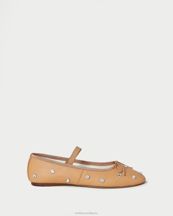 femmes Loeffler Randall caramel/cristal ballerines Léonie chaussures 8HL8303