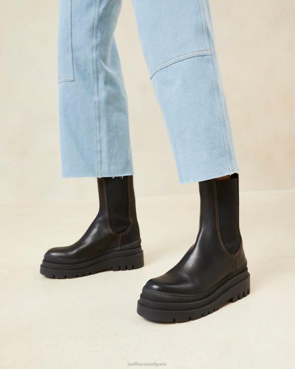 femmes Loeffler Randall noir botte à crampons épaisses Carlota chaussures 8HL8291