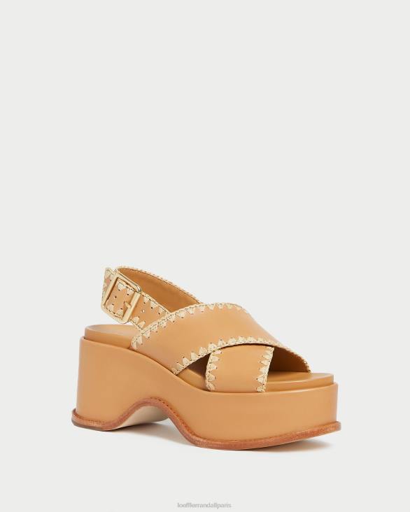 femmes Loeffler Randall miel/naturel sandale plateforme mae chaussures 8HL8128