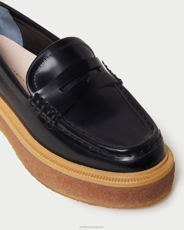 femmes Loeffler Randall noir mocassins à plateforme rikki chaussures 8HL8311