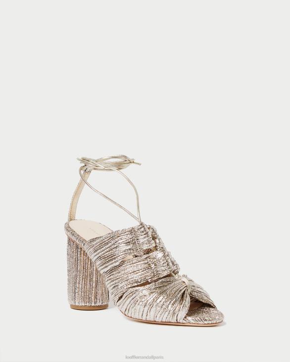 femmes Loeffler Randall Champagne sandale plissée à lacets teresa chaussures 8HL895