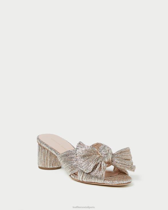 femmes Loeffler Randall Champagne talon à nœud plissé emilia chaussures 8HL849