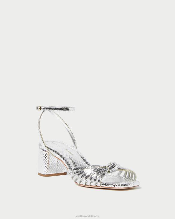 femmes Loeffler Randall argent nœud olivia mi-talon chaussures 8HL874