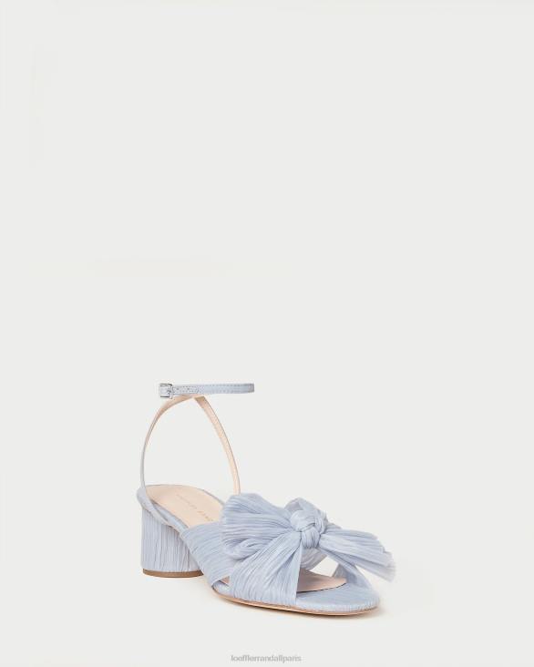 femmes Loeffler Randall bleu talon à nœud plissé dahlia chaussures 8HL84