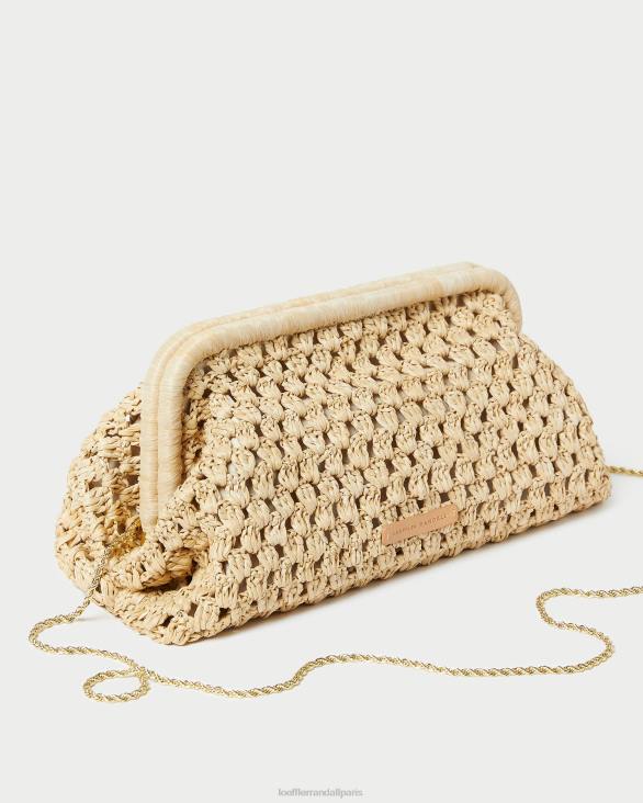 femmes Loeffler Randall naturel embrayage à cadre trudie Sacs 8HL8390