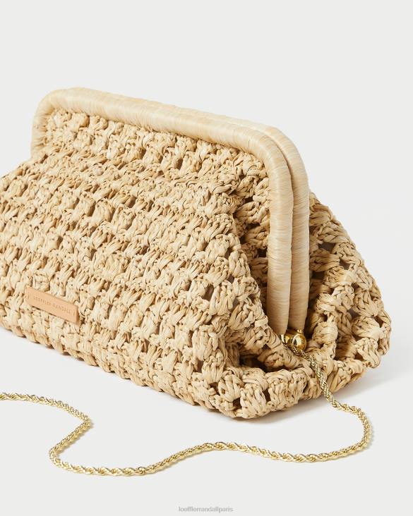 femmes Loeffler Randall naturel embrayage à cadre trudie Sacs 8HL8390