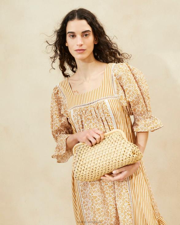 femmes Loeffler Randall naturel embrayage à cadre trudie Sacs 8HL8390