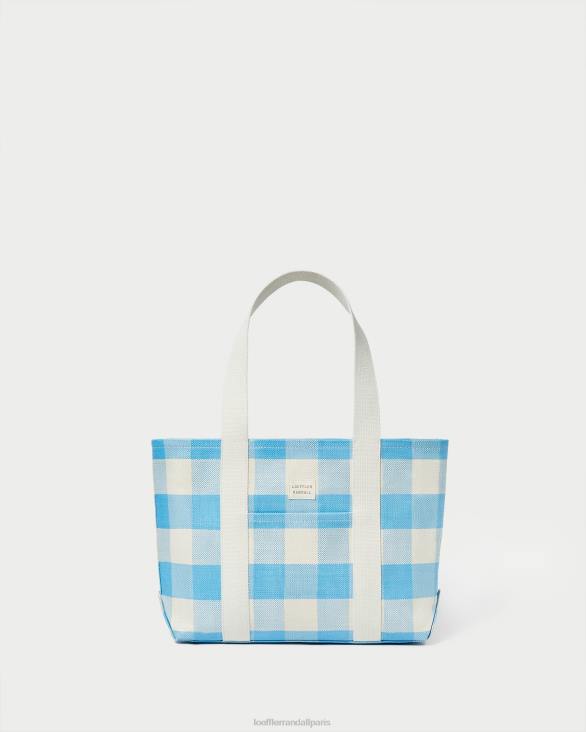 femmes Loeffler Randall vichy bleu cabas moyen bennett Sacs 8HL8319