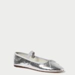 femmes Loeffler Randall argent ballerines Léonie chaussures 8HL8309