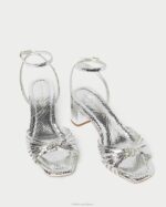 femmes Loeffler Randall argent nœud olivia mi-talon chaussures 8HL874 - Image 3