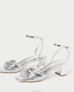 femmes Loeffler Randall argent nœud olivia mi-talon chaussures 8HL874 - Image 4