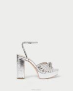 femmes Loeffler Randall argent sandale à plateforme à nœud rivka chaussures 8HL875 - Image 2