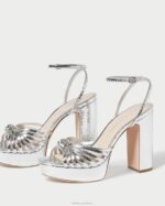 femmes Loeffler Randall argent sandale à plateforme à nœud rivka chaussures 8HL875 - Image 3