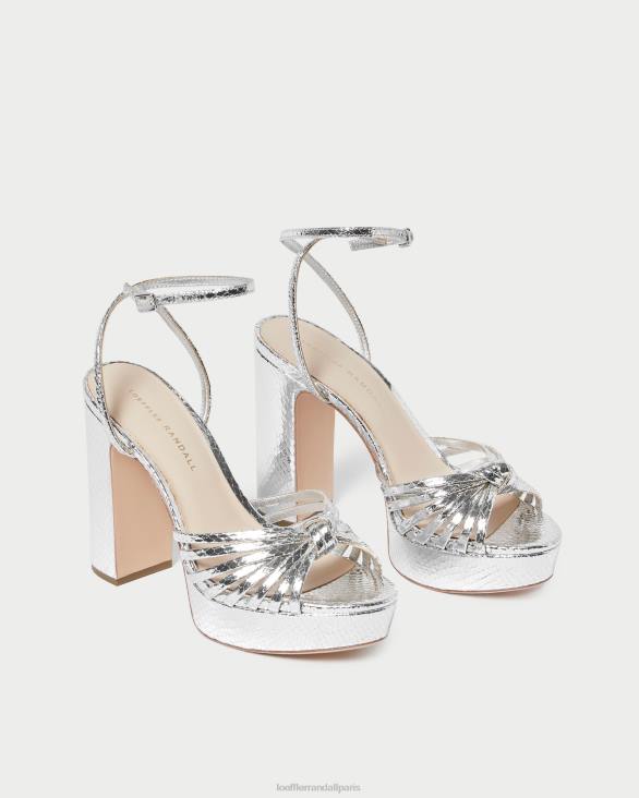 femmes Loeffler Randall argent sandale à plateforme à nœud rivka chaussures 8HL875 - Image 4