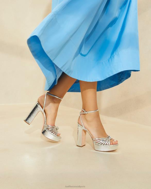 femmes Loeffler Randall argent sandale à plateforme à nœud rivka chaussures 8HL875 - Image 5