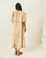 femmes Loeffler Randall bande marron robe oversize à manches bouffantes à rayures mimi vêtements 8HL8175 - Image 3