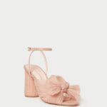 femmes Loeffler Randall beauté talon à nœud plissé camélia chaussures 8HL811