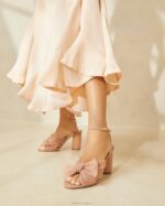 femmes Loeffler Randall beauté talon à nœud plissé camélia chaussures 8HL811 - Image 5