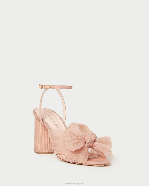 femmes Loeffler Randall beauté talon à nœud plissé camélia chaussures 8HL811 - Image 1