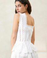 femmes Loeffler Randall blanc blouse festonnée arden vêtements 8HL8208 - Image 2