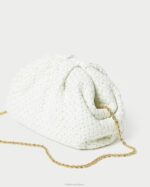 femmes Loeffler Randall blanc pochette dôme en raphia bailey Sacs 8HL8398 - Image 4