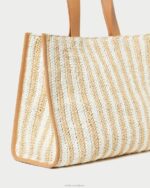 femmes Loeffler Randall blanc/rayure naturelle sac fourre-tout naturel au crochet pia Sacs 8HL8323 - Image 2