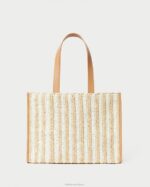 femmes Loeffler Randall blanc/rayure naturelle sac fourre-tout naturel au crochet pia Sacs 8HL8323