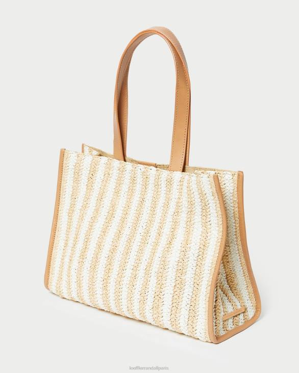 femmes Loeffler Randall blanc/rayure naturelle sac fourre-tout naturel au crochet pia Sacs 8HL8323 - Image 3