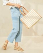 femmes Loeffler Randall blanc/rayure naturelle sac fourre-tout naturel au crochet pia Sacs 8HL8323 - Image 5