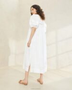 femmes Loeffler Randall blanc robe à manches bouffantes d'août vêtements 8HL8171 - Image 2