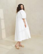 femmes Loeffler Randall blanc robe oversize à manches bouffantes mimi vêtements 8HL8178 - Image 3