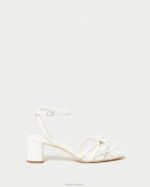 femmes Loeffler Randall blanc sandale mikel à nœud et talon chaussures 8HL824 - Image 2
