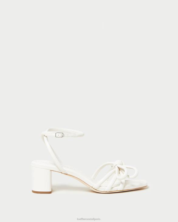 femmes Loeffler Randall blanc sandale mikel à nœud et talon chaussures 8HL824 - Image 2