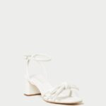 femmes Loeffler Randall blanc sandale mikel à nœud et talon chaussures 8HL824