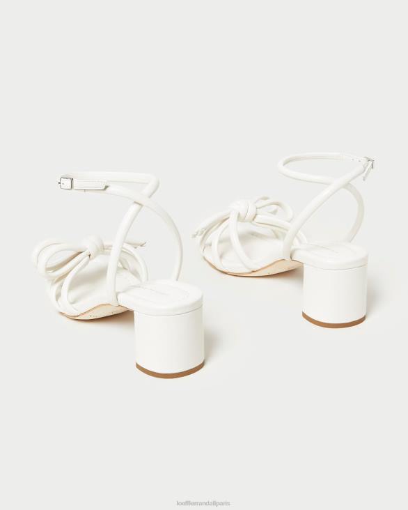 femmes Loeffler Randall blanc sandale mikel à nœud et talon chaussures 8HL824 - Image 4