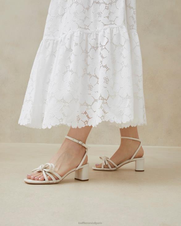 femmes Loeffler Randall blanc sandale mikel à nœud et talon chaussures 8HL824 - Image 5