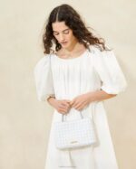 femmes Loeffler Randall bleu clair/crème mini fourre-tout Minnow Sacs 8HL8317 - Image 5