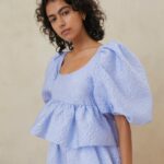 femmes Loeffler Randall bleu haut matelassé jessalyn vêtements 8HL8250