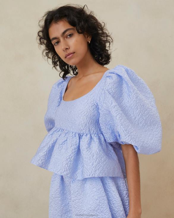 femmes_loeffler_randall_bleu_haut_matelasse_jessalyn_vetements_8hl8250.jpg femmes Loeffler Randall bleu haut matelassé jessalyn vêtements 8HL8250 - Image 1