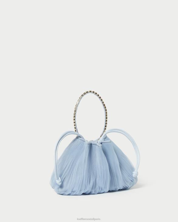 femmes Loeffler Randall bleu pochette plissée à strass Layne Sacs 8HL8370 - Image 2