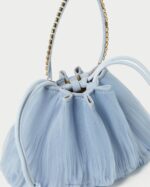 femmes Loeffler Randall bleu pochette plissée à strass Layne Sacs 8HL8370 - Image 3