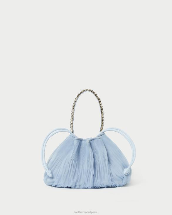 femmes Loeffler Randall bleu pochette plissée à strass Layne Sacs 8HL8370 - Image 1