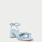 femmes Loeffler Randall bleu sandale mikel à nœud et talon chaussures 8HL840