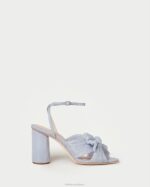femmes Loeffler Randall bleu talon à nœud plissé camélia chaussures 8HL87 - Image 2