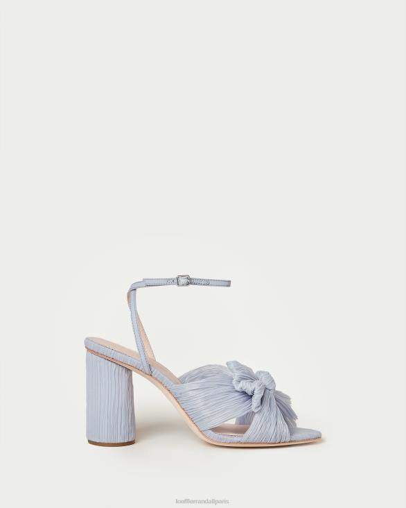 femmes Loeffler Randall bleu talon à nœud plissé camélia chaussures 8HL87 - Image 2