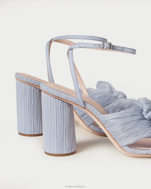 femmes Loeffler Randall bleu talon à nœud plissé camélia chaussures 8HL87 - Image 4