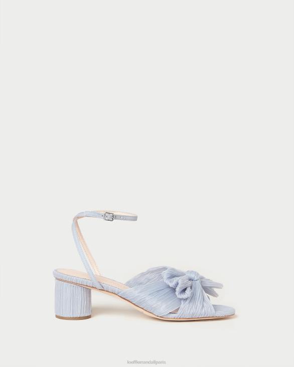 femmes Loeffler Randall bleu talon à nœud plissé dahlia chaussures 8HL84 - Image 3
