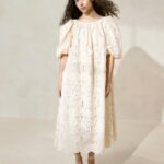 femmes Loeffler Randall bronzer robe oversize à manches bouffantes mimi vêtements 8HL8176