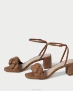 femmes Loeffler Randall brun avril talon bas chaussures 8HL861 - Image 4